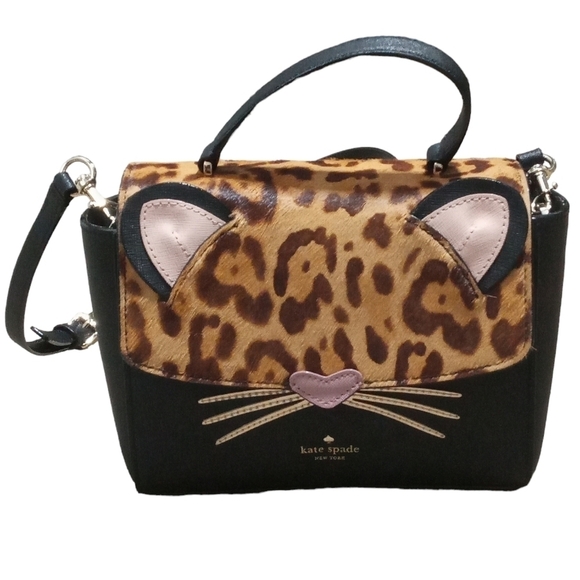 Kate Spade Run Wild Kerrie Cheetah Leopard Cat Crossbody Satchel Bag - Picture 2 of 7